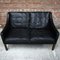 Vintage Scandinavian Black Leather Sofa by Børge Mogensen 3