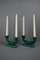 Vintage French Green Ceramic Candleholders, Set of 2 2
