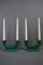 Vintage French Green Ceramic Candleholders, Set of 2 1