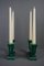 Vintage French Green Ceramic Candleholders, Set of 2 3