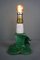 Vintage French Green Ceramic Lamp with Golden Accents, Image 2