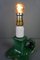 Vintage French Green Ceramic Lamp with Golden Accents 3