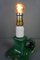 Vintage French Green Ceramic Lamp with Golden Accents, Image 3