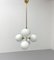 Brass and Metal Sputnik Light with 6 Opaline Bulbs from Kaiser Idell / Kaiser Leuchten, Germany, 1970s 2