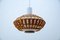 Opaline Glass and Wicker Ceiling Lamp, 1960s 5