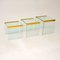 Italian Glass & Brass Nesting Tables by Gallotti & Radice, 1970s, Set of 3 2