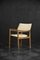 Mid-Century Scandinavian Modern Oak Executive Chair in Alcantara Fabric, 1960s, Image 3