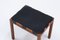 Mid-Century Modern Stool in Teak and Black Leather by Nils Troed for Glassmasters, 1950s, Image 4
