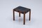 Mid-Century Modern Stool in Teak and Black Leather by Nils Troed for Glassmasters, 1950s, Image 1