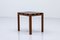 Mid-Century Modern Stool in Teak and Black Leather by Nils Troed for Glassmasters, 1950s, Image 3