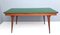 Vintage Ebonized Beech and Walnut Dining Table with a Green Glass Top, Italy 12