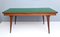 Vintage Ebonized Beech and Walnut Dining Table with a Green Glass Top, Italy 5