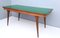 Vintage Ebonized Beech and Walnut Dining Table with a Green Glass Top, Italy 1