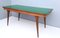 Vintage Ebonized Beech and Walnut Dining Table with a Green Glass Top, Italy, Image 1