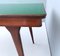 Vintage Esstisch aus ebonisierter Buche & Nussholz mit grüner Glasplatte, Italien 11