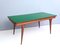 Vintage Ebonized Beech and Walnut Dining Table with a Green Glass Top, Italy 6