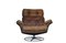 Tan Leather Armchair with Removable Cushions on a Chromed Circular Base by Bruno Mathsson for Dux 5