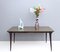 Vintage Ebonized Beech Dining Table with a Taupe Glass Top, Italy, 1950s 2