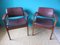 Danish Armchairs in Padouk and Plum Leather, 1960, Set of 2, Image 1
