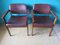 Danish Armchairs in Padouk and Plum Leather, 1960, Set of 2 2