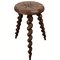 French Modernist Farm Stool with Cork Screw Legs, 1950s 2