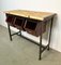 Industrial Worktable with Three Iron Drawers, 1960s 1