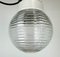 Industrial White Porcelain Pendant Light with Ribbed Glass, 1970s 3