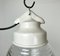 Industrial White Porcelain Pendant Light with Ribbed Glass, 1970s, Image 2