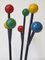 French Rockabilly Coat Rack in Black Lacquered Steel and Multi-Coloured Wood, 1950 8