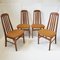 Vintage Chairs in Tweed and Wood, Set of 4, Image 1
