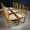 Large Late 19th Century Church Chair with Wicker Seats 3