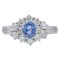 Sapphire, Diamonds, Platinum Ring, 1970s 1