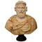 Hand-Carved Bust of Roman Man, 20th Century, White Carrara and Red Alicante Marble 1