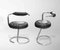 Cobra Chairs in Black Leather by Giotto Stoppino, 1970s, Set of 6 2