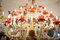 Murano Glas Kronleuchter im Rezzonico-Stil, 19. Jh. mit roten Rosen 5
