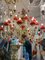 Murano Glas Kronleuchter im Rezzonico-Stil, 19. Jh. mit roten Rosen 13