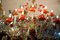 Murano Glas Kronleuchter im Rezzonico-Stil, 19. Jh. mit roten Rosen 7