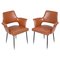 Fauteuils Mid-Century en Faux Cuir Marron Style Paolo Buffa, Italie, 1950s, Set de 2 1