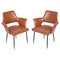 Mid-Century Italian Brown Faux Leather Armchairs in Style of Paolo Buffa, 1950s, Set of 2, Image 1