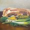 German Artist, Still Life with Meat and Vegetables, Oil on Canvas, 1909, Framed 3