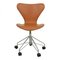 Series Seven Model 3117 Office Chair in Leather by Arne Jacobsen for Fritz Hansen, 1990s 1