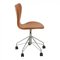 Series Seven Model 3117 Office Chair in Leather by Arne Jacobsen for Fritz Hansen, 1990s 2