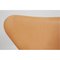 Silla de oficina Seven modelo 3117 de cuero natural patinado de Arne Jacobsen para Fritz Hansen, años 90, Imagen 4