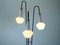 Stehlampe aus Glas & Messing mit 3 Lampenschirmen, 1950er 6