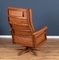 Vintage Gina Recliner Leather Armchairs with Footstools by Lucian Ercolani for Ercol, Set of 4 5