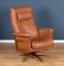 Vintage Gina Recliner Leather Armchairs with Footstools by Lucian Ercolani for Ercol, Set of 4 3