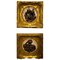Early 20th Century French Marble, Bronze and Gilt Wood Cameo Wall Decorations, Set of 2 1