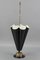 French Umbrella-Shaped Black and White Metal and Brass Umbrella Stand, 1950s 3