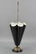 French Umbrella-Shaped Black and White Metal and Brass Umbrella Stand, 1950s, Image 3