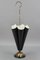 French Umbrella-Shaped Black and White Metal and Brass Umbrella Stand, 1950s, Image 2